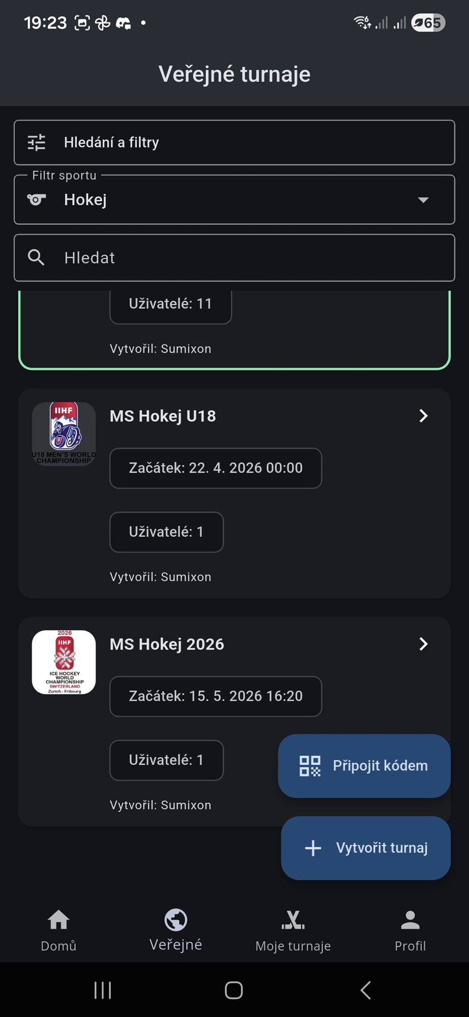 Veřejné turnaje – CupNation
